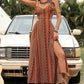 Women’s Trendy Print Spaghetti Strap Maxi Dress with Side Slit