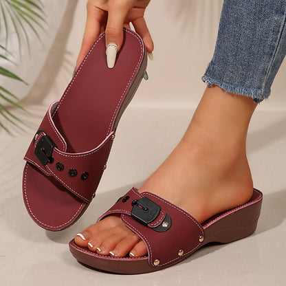 Women's Non-Slip Sloped Heel Comfort Slippers