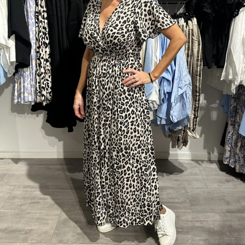 Women’s Fashion Leopard Print Maxi Dress
