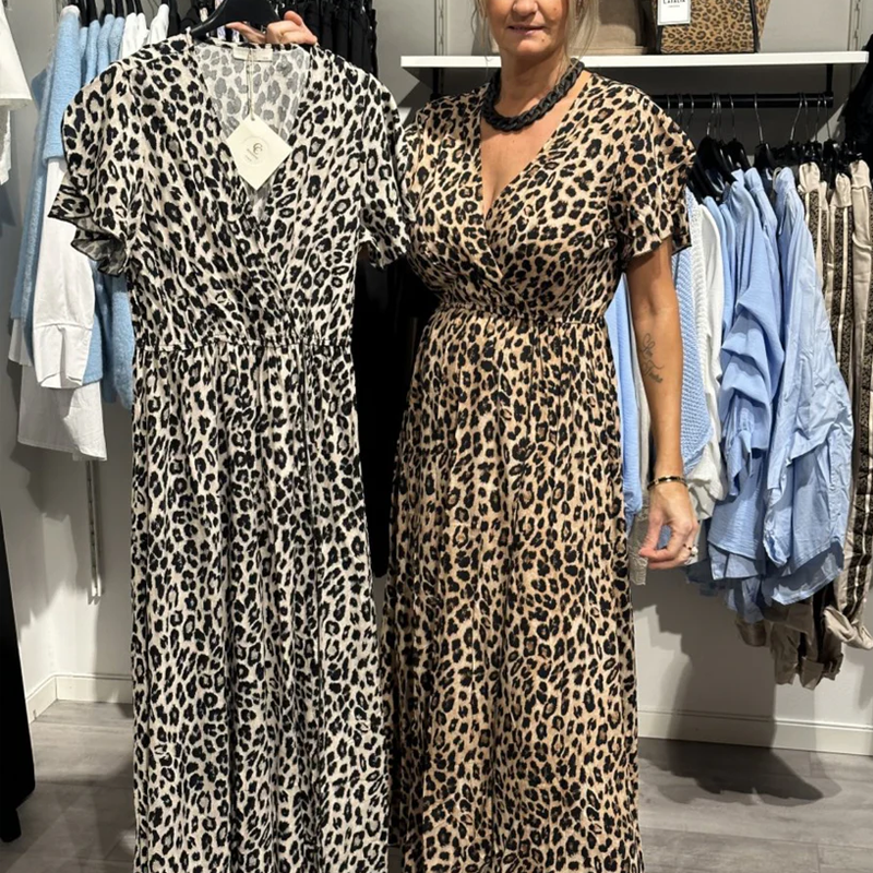 Women’s Fashion Leopard Print Maxi Dress