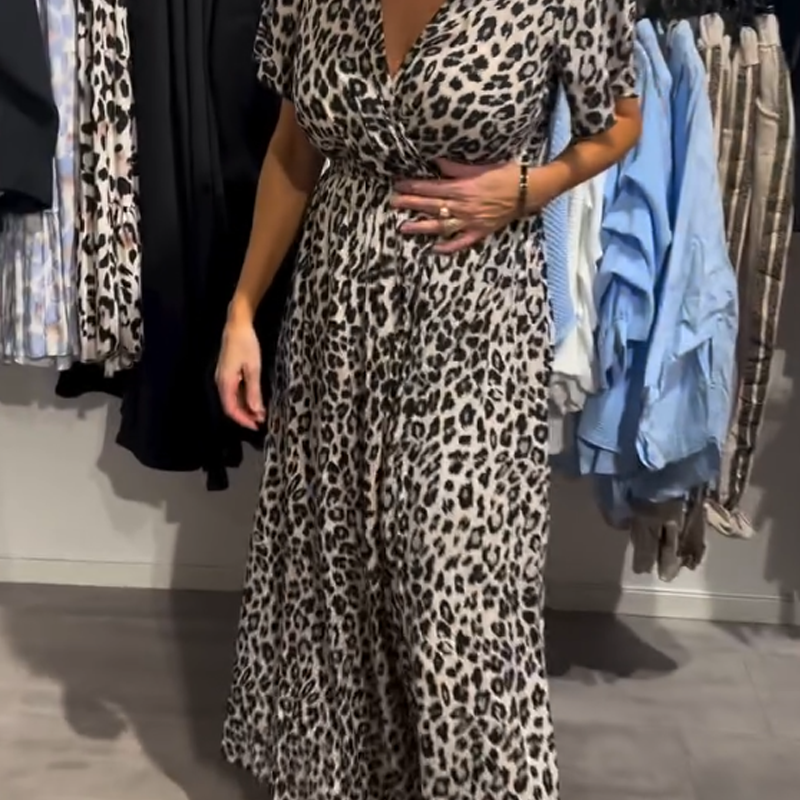 Women’s Fashion Leopard Print Maxi Dress