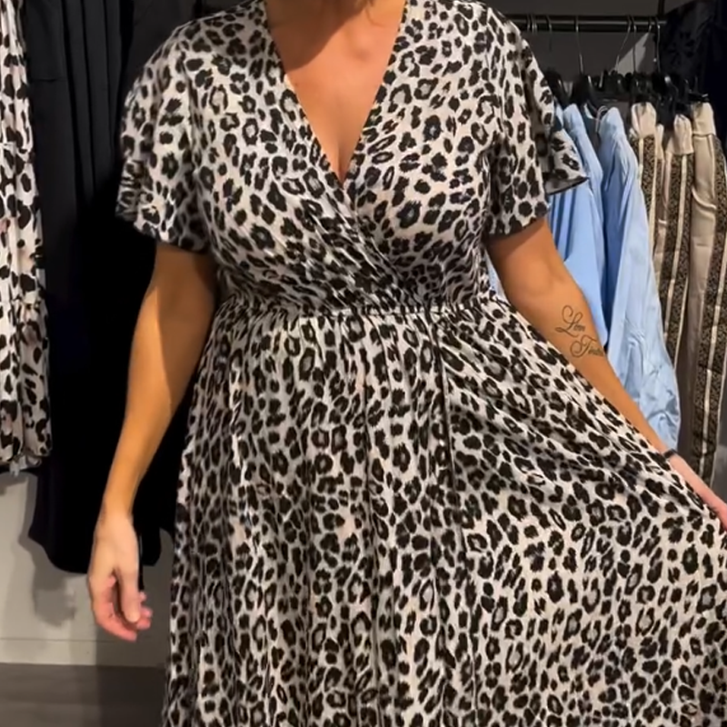Women’s Fashion Leopard Print Maxi Dress