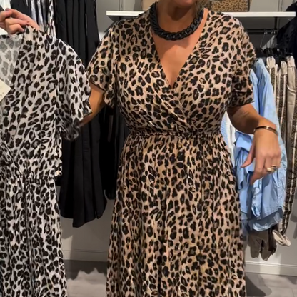 Women’s Fashion Leopard Print Maxi Dress