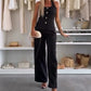Women's Elegant Sleeveless Tops ＆ Wide-Leg Pants 2-Piece Set