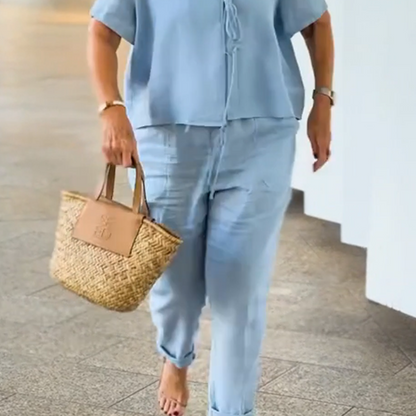 Women's Casual Top & Pants 2-Piece Set
