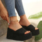 Women's Open-Toe Slip-On Platform Wedge Sandals