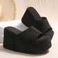 Women's Open-Toe Slip-On Platform Wedge Sandals