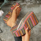 Women's Open-Toe Slip-On Platform Wedge Sandals