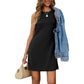 Women's Elegant Solid Sleeveless Slit Short Dress