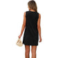 Women's Elegant Solid Sleeveless Slit Short Dress