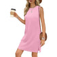 Women's Elegant Solid Sleeveless Slit Short Dress