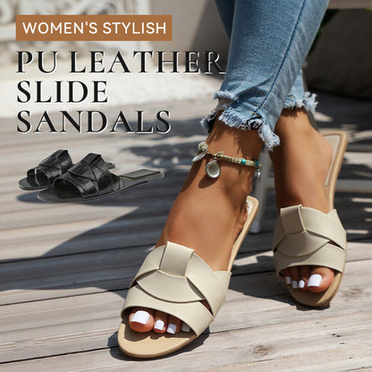Women's Stylish Leather Slide Sandals