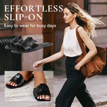 Women's Stylish Leather Slide Sandals