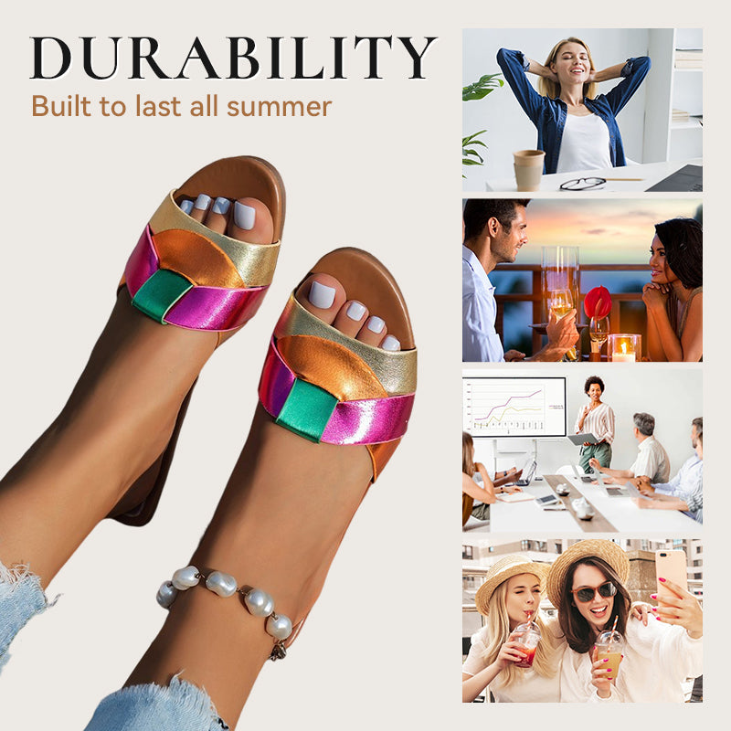 Women's Stylish Leather Slide Sandals