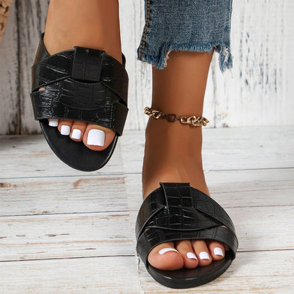 Women's Stylish Leather Slide Sandals