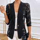 Women's Elegant Sheer Lace Detailing Blazer