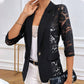 Women's Elegant Sheer Lace Detailing Blazer