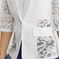 Women's Elegant Sheer Lace Detailing Blazer