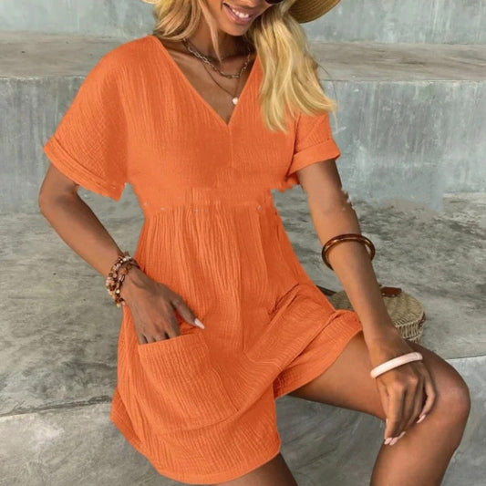 Women's Stylish V-Neck Short Jumpsuit