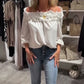 Women’s Solid Ruffled Collar Blouse