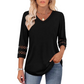 💥Last Day Special Sale 50% OFF💝2025 New Womens 3/4 Length Sleeve Tops Trendy V Neck T Shirts