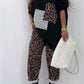 Loose Fit Top & Pants with Leopard Print