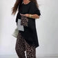 Loose Fit Top & Pants with Leopard Print