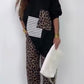 Loose Fit Top & Pants with Leopard Print