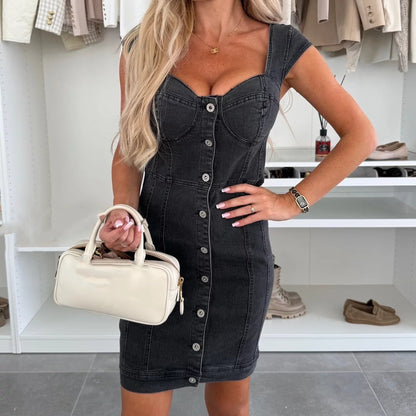 Women's Casual Button-Down Denim Dress