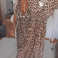 Women's V-Neck Leopard Print Dress