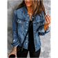 Women's Unique Raw Hem Long sleeves Denim Jackets