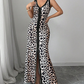 Women's Leopard Print V-Neck Dress