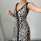 Women's Leopard Print V-Neck Dress