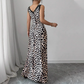 Women's Leopard Print V-Neck Dress