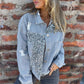 Fashionable Leopard Print Patchwork Denim Jacket