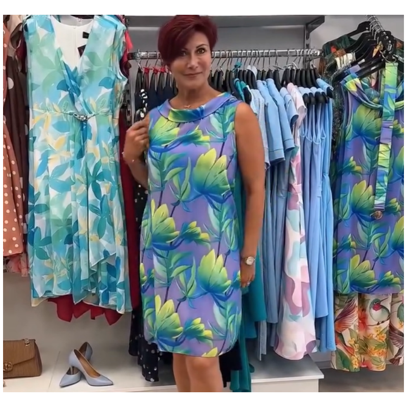 Polka Dot & Floral Dresses with Sleeveless & Adjustable Waist