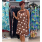 Polka Dot & Floral Dresses with Sleeveless & Adjustable Waist