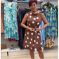 Polka Dot & Floral Dresses with Sleeveless & Adjustable Waist