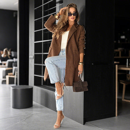Notch Lapel Striped Coat