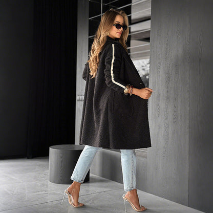 Notch Lapel Striped Coat