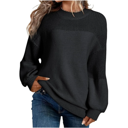 Women's Loose Fit Long Sleeve Knit Sweater