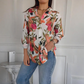 Elegant Plants Print Button-up Shirt