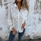 Women's Eyelet Floral Embroidered Shirt