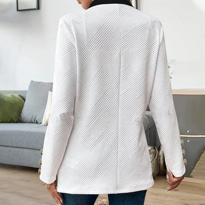 Women's Stylish Color Blocking Open Front Coat