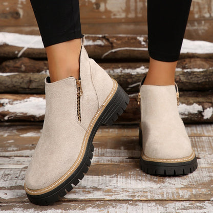 🎉2026 New Products Hot Sale✨Women's Round-Toe Ankle Boots with Side Zipper