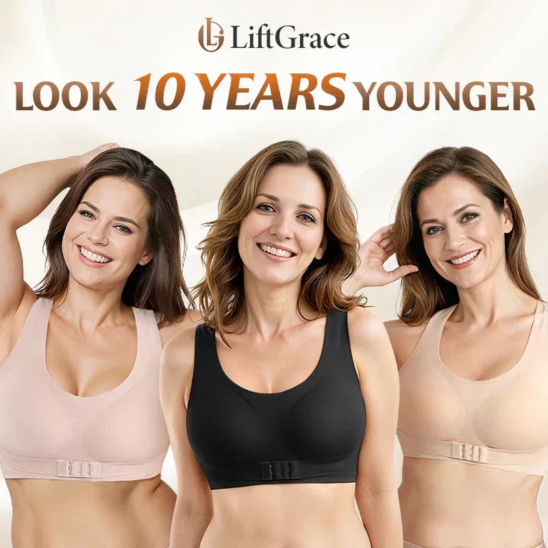 📢📢70 %  OFF !! ⏰Front Closure Cross-Back Wireless Posture Bra