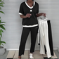 Women's Casual V-Neck Top and Pants Set
