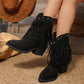 Women's Rivet-Detail Tassel Ankle Boots