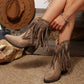Women's Rivet-Detail Tassel Ankle Boots