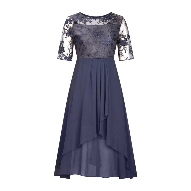 💖 Elegant Embroidered Cocktail Flowy Dress